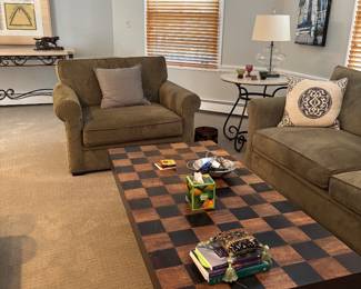 Crate and Barrel checkerboard coffee table