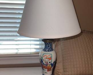 Vintage Japanese porcelain lamp in the Imari style