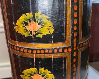 Hand-painted staved oak bucket