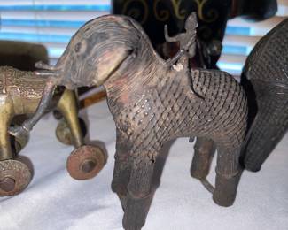 Vintage Dhokra tribal elephant figurine