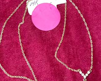 GOLD necklace with opal pendant