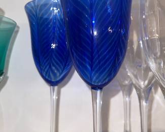 Hand-blown Art Glass goblets