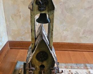 New: Rustic Church Birdhouse With Bell