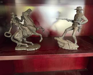 Franklin Mint Western Pewter Statues