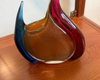 hand-blown art glass vase by Young and Constantin