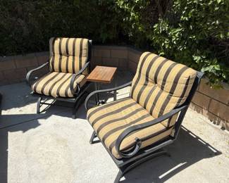 Iron outdoor armchairs