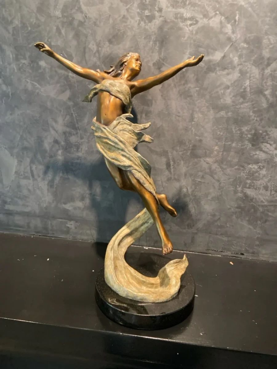 RejoiceFemale Limited Edition Signed Bronze Sculpture By Artist Marianne Caroselli