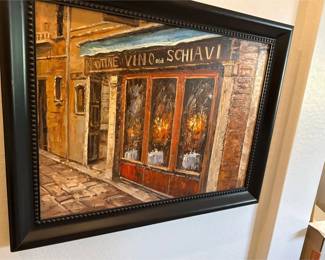 A Painting Of The Front Of A Restaurant