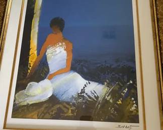 Moment Bleu Lithograph By Emile Bellet