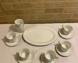 13Piece China Set  Teacups, Saucers, Platter