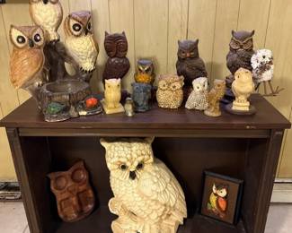 Large Owl Collection, 15Pieces, Figurines, Tray, Wall Decor