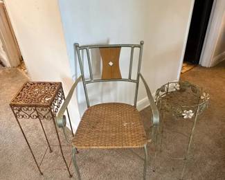 Outdoor Furniture  Chair and 2 Side Tables