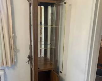 Mirrored Back Lighted Curio Cabinet
