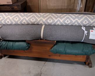 Decorative rugs and ottoman