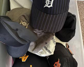 Assorted hats feat. Detroit Tigers