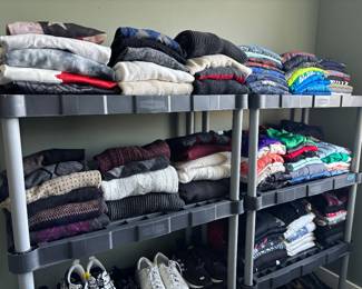 Men’s sweaters, shoes & shirts
