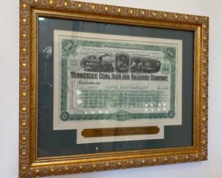 Scripophily: 21 Million Capital for 1892 Tennessee Coal, Iron, and Railroad Company Mining, 1896 Original Dow Jones Industrial Average