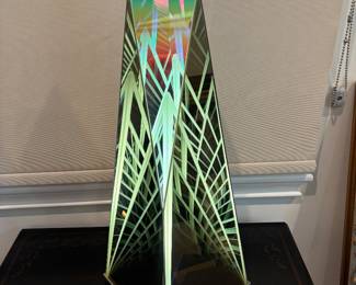 "Inner Pyramid Stripe" Ray Howlett style Dichroic Light Glass Sculpture