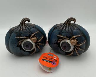 2 Black Pumpkins Decor