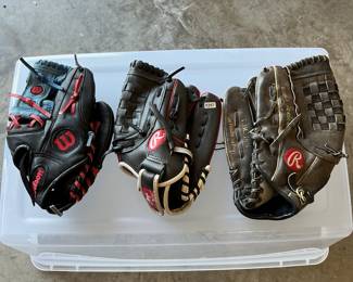 3 Youth Baseball Gloves