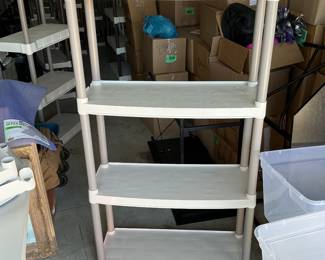 There are Several Plastic Shelving Units