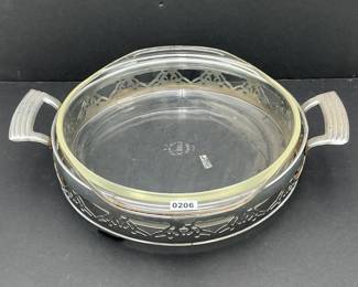 Pyrex Pie Plate with Metal Carrier