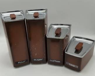 MCM Brown Tin Cannister Set
