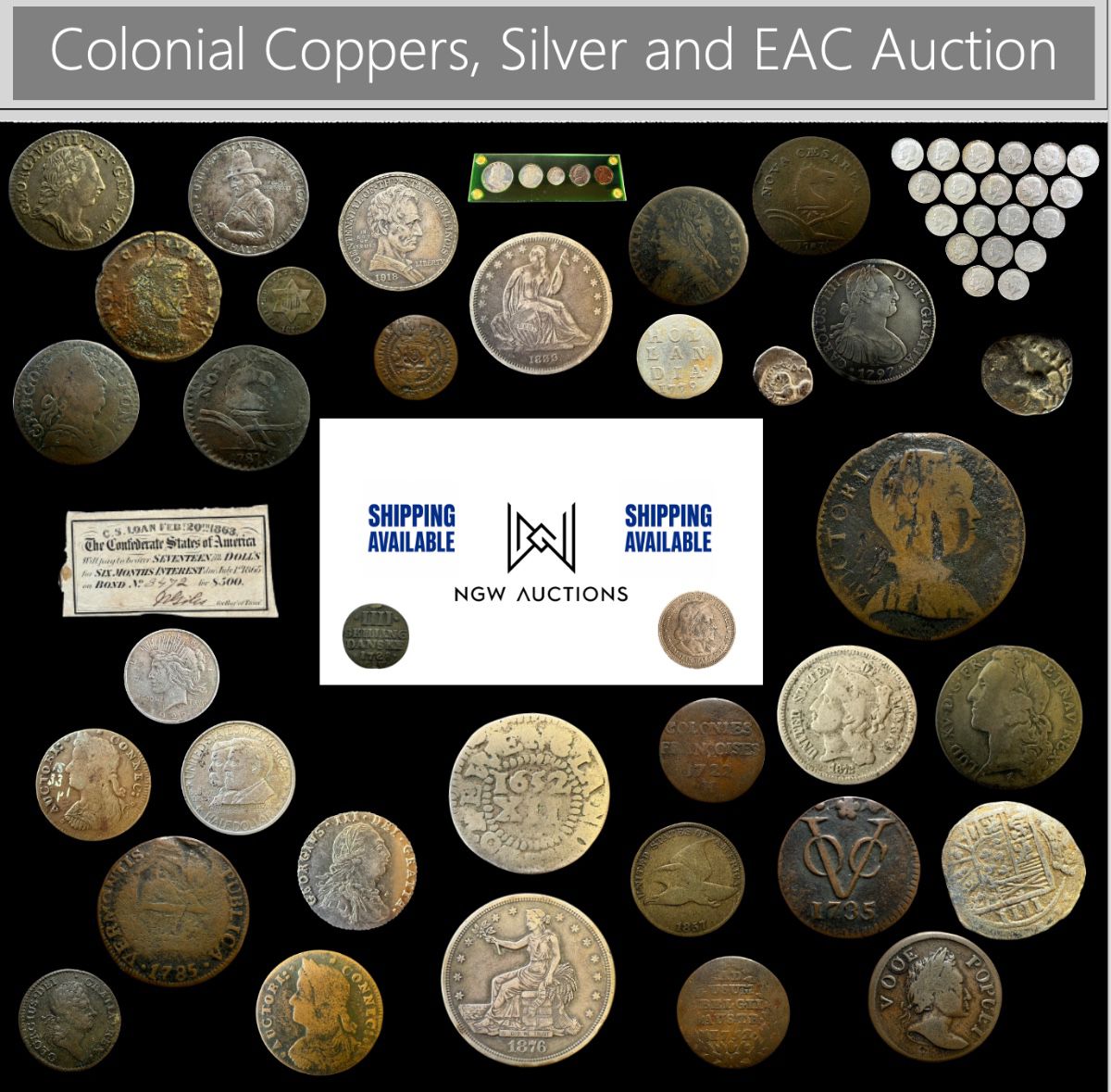 Colonial Coppers, Silver and EAC Auction 