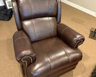 Brown leather swivel  lazy Boy recliner