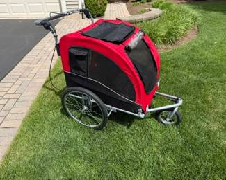 Pet stroller  converts to pet trailer for biking