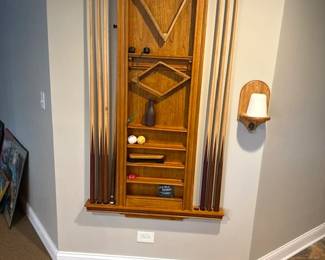 Cherry cue rack
