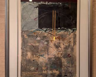 John Baughman "Totem Series" Framed Mixed Media. Photo 1 of 3.