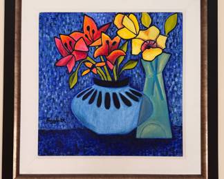 Elisa R. Boughner Original Floral Still Life. Measures 35.5" x 35.5" Overall. Photo 1 of 2.