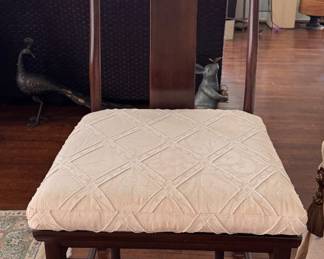 Set of 8 Michael Taylor for Baker Chinoiserie Style Dining Chairs with Cushions. Each Measures 22" W x 19" D with 17" Seat Height without Cushion. Photo 5 of 9.