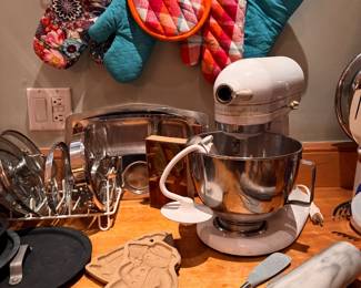 Baking Supplies Including Kitchen Aid Stand Mixer.