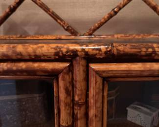 Burnt Bamboo / Tortoise Bamboo Tall Four Shelf Etagere. Measures 30" x 12" x 51" H. Photo 2 of 4.