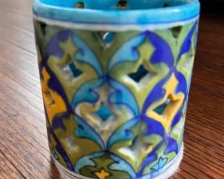 Teal Colored Jar. Photo 1 of 2.