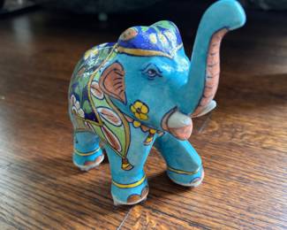 Teal Colored Elephant. Photo 2 of 2.