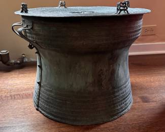Southeast Asian Bronze Rain Drum - 2 Available. Photo 1 of 2.