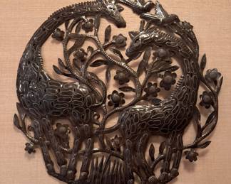 Giraffe Metal Wall Sculpture.