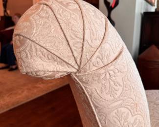Marge Carson Damask Upholstered Slipper Chair - 2 Available. Each Measures 28" W x 34" D. Photo 3 of 4.