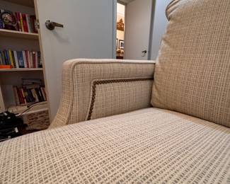 Sleeper Sofa with Tight Back Cushions and Nailhead Trim. Measures 76" W x 40" D. Photo 3 of 3.