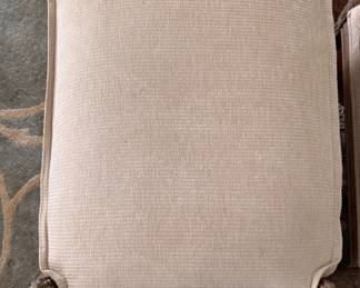 Marge Carson Weathered Wood French Bergere Chair & Ottoman. Chair Measures 30" W x 24" D x 20" H to Finial. Ottoman Measures 32" W x 34" D. Photo 9 of 9.