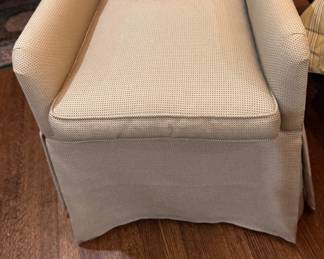 Hickory Chair Skirted Club Chair on Casters. Measures 25" W x 32" D. Photo 3 of 4.