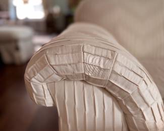 Marge Carson Upholstered Loveseat with Down-Filled Cushions. Measures 72" W x 40" D. Photo 2 of 3.
