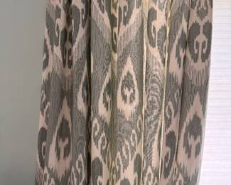 Blackout Lined Ikat Pattern Curtains - 6 Panels Available. Each Measures 107" L on a 6' W Opening. Photo 2 of 2.