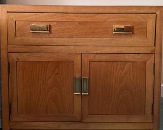 Thomasville Campaign Style Bedside Table - 2 Available. Each Measures 28" W x 17" D x 24" H. Photo 1 of 3.
