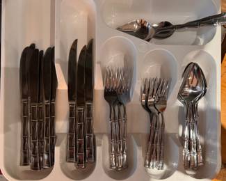 Stainless Faux Bamboo Flatware.