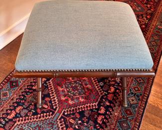 Hickory Chair Faux Bamboo Frame Ottoman. Measures 20" x 16" x 16" H. Photo 3 of 5.