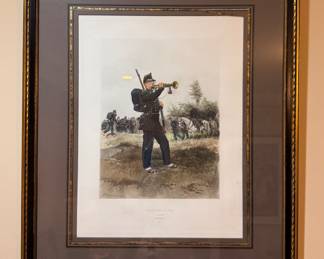 Chasseurs A Pied Framed Lithograph.
